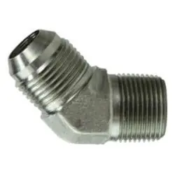 Genuine Midland Metal 2503128 45-deg Elbow, 3/4-in Male JIC x 1/2-in Male NPTF, Steel