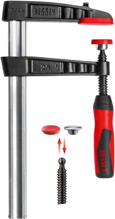 Bessey TG7.016+2K Clamp, woodworking, F-style, 2K handle, replaceable pads, 7 In. x 16 In., 1320 lb, 5 Pack Bargain