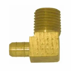 Discount Midland Metal 11857 90-deg Double Mini Barb Elbow, 1/4-in Double Mini Barb x 1/4-in Male NPTF, Brass