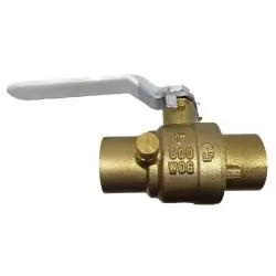 Professional Grade Midland Metal 941163LFD Ball Valve with Drain, 1/2 in Nominal, Sweat x Sweat, 600 psi WOG Pressure