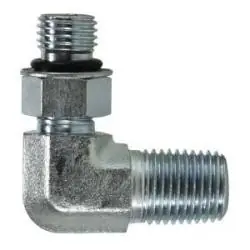 Midland Metal 6806NWO52 90-deg Elbow, 5/16-in Male Adjustable O-Ring Boss x 1/8-in Male NPTF, Steel Exclusive Offer