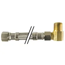 Midland Metal 923686 Dishwasher Connector with Elbow, 120-in L, Stainless Steel Braid Fast Shipping