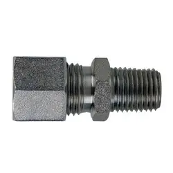 Price Cut Midland Metal D2404-S10-06 Male Pipe Adapter, S10 Metric Bite Type x 3/8-in Male NPTF, Steel, Trivalent Chromium Zinc-Plated