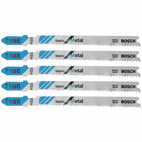 Bosch T118B 5 pc. 3-5/8 In. 11-14 TPI Basic for Metal T-Shank Jig Saw Blades (5 Pack) Buy Direct