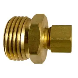 Authentic Midland Metal 30136LF Straight Adapter, 3/4-in Male Garden Hose x 3/8-in Compression, Lead-Free Brass