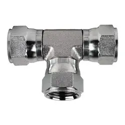 Markdown Midland Metal 6606888 Swivel Union Tee, 1/2-in Female JIC Swivel x 1/2-in Female JIC Swivel x 1/2-in Female JIC Swivel, Steel