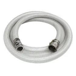 Direct From Factory Buchanan Rubber SATW-400-CASS Saturn Water Suction Hose Assembly with Camlock Type C and E Ends, 4-in Nominal, 20 ft L, PVC Tube, Clear