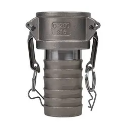Midland Metal E-CGC-125-SS1 Economy Series Type C Cam and Groove Coupler, 1-1/4-in Female Coupler x 1-1/4-in Hose Shank, Stainless Steel Special Discount