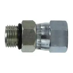 Budget Midland Metal 6402O46 Swivel Adapter, 1/4-in Male O-Ring Boss x 3/8-in Female JIC Swivel, Steel