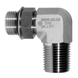 Save Now STAINLESS ADAPTERS SS6806-20-20 90-deg Elbow, 1-1/4-in Male Adjustable O-Ring Boss x 1-1/4-in Male NPTF, Stainless Steel
