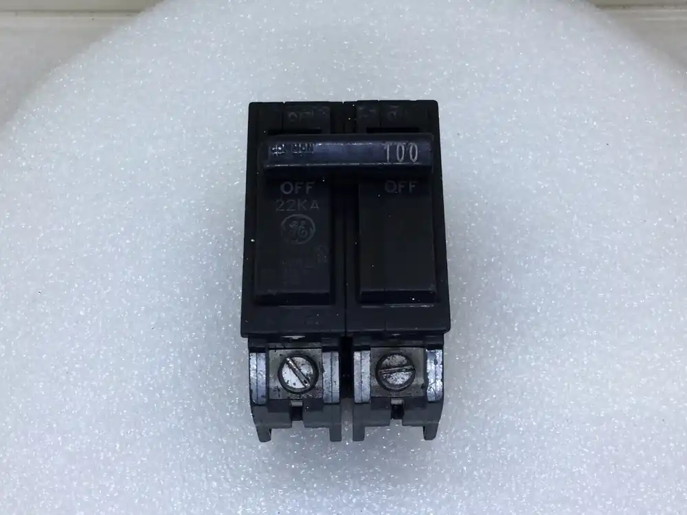 Secure Checkout GE THHQL21100 100 Amp 2 Pole 120/240V 22KA Circuit Breaker - Cosmetic Flaw
