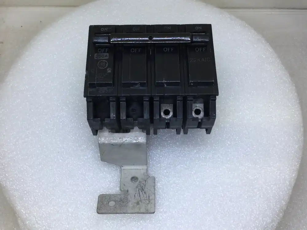 Clearance GE THQMV2200 200 Amp 4 Pole 120/240V Circuit Breaker w/ Mounting Foot
