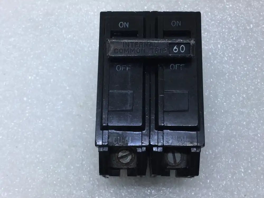Clearance GE THQB2160 60 Amp 2 Pole 120/240V Bolt-On Circuit Breaker - Black Face