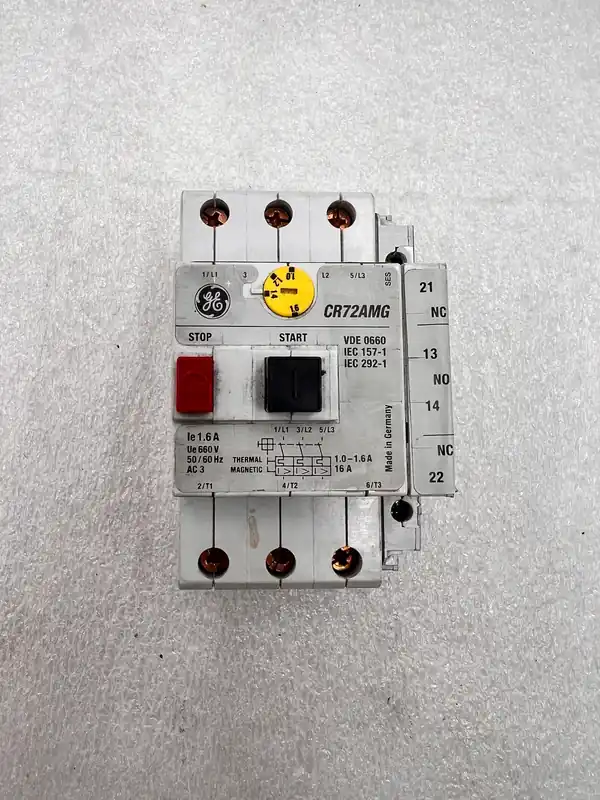 GE CR72AMG Manual Motor Controller 24-660v 1.0-1.6A with CR72AXA11 Aux Contact Save Now