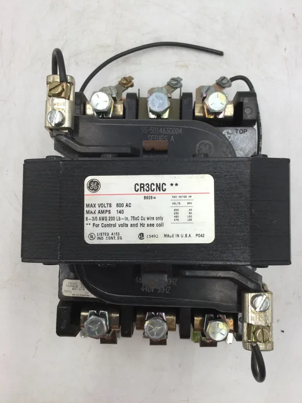 Authentic GE CR3CNC Contactor 140 Amp 600 AC 460-480V 60HZ 440V 50 HZ 55-501433G004 Series A