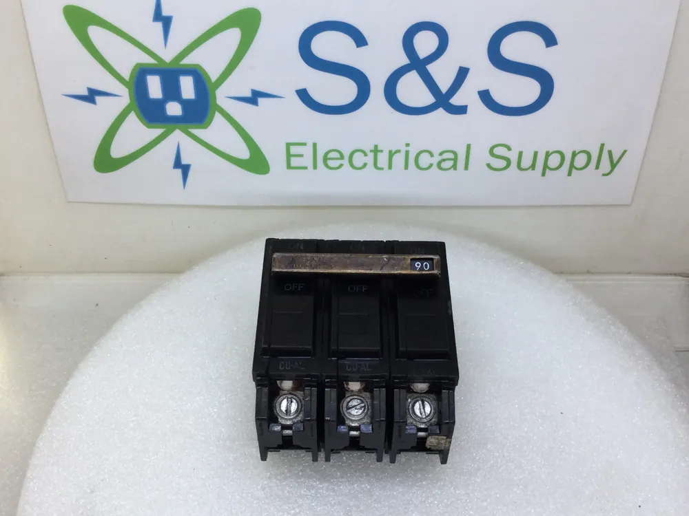 Express Delivery GE General Electric THQL32090 90 Amp 3 Pole 240v Circuit Breaker -Cosmetic Flaw