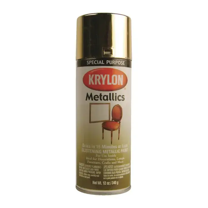 KRYLON 1701 12 oz. Size Interior/Exterior Industrial Maintenance Paint and Primer - Bright Gold Color, Tough High-Gloss Finish High Quality