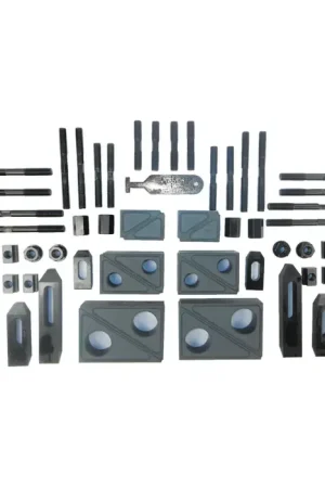 TE-CO 20422 52 Piece Heavy duty (1-1/2" wide blocks) T-Slot Clamping Nuts, Clamps, Blocks Set Reduced Price