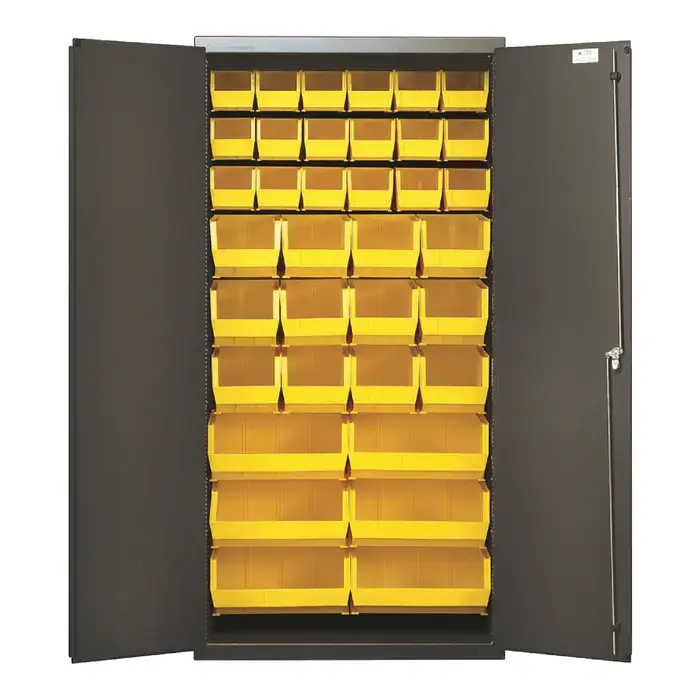 QUANTUM STORAGE SYSTEMS QSC-36-FDYL Floor Cabinet Type, 36" Width, 72" Height Flammable Liquid Storage Cabinet Authentic