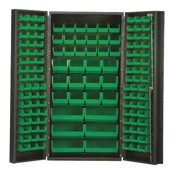 Hot Deal QUANTUM STORAGE SYSTEMS QSC-36GN Floor Cabinet Type, 36" Width, 72" Height Flammable Liquid Storage Cabinet