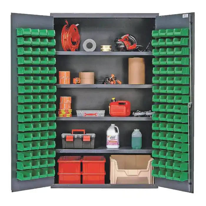 QUANTUM STORAGE SYSTEMS QSC-4803GN Floor Cabinet Type, 48" Width, 78" Height Flammable Liquid Storage Cabinet While Supplies Last