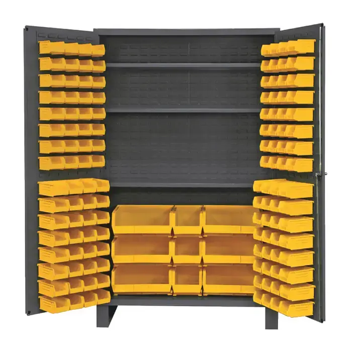 Premium DURHAM JC-137-3S-95 Combination Bin & Shelf Storage Cabinet Type, 48" Width, 78" Height Flammable Liquid Storage Cabinet
