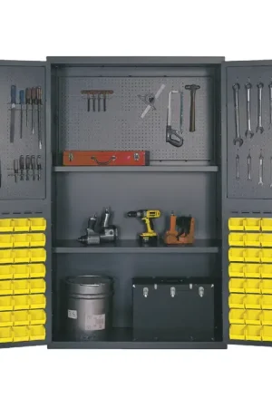 Best Price QUANTUM STORAGE SYSTEMS QSC-4805GN Steel Peg Floor Cabinet Type, 48" Width, 78" Height Flammable Liquid Storage Cabinet