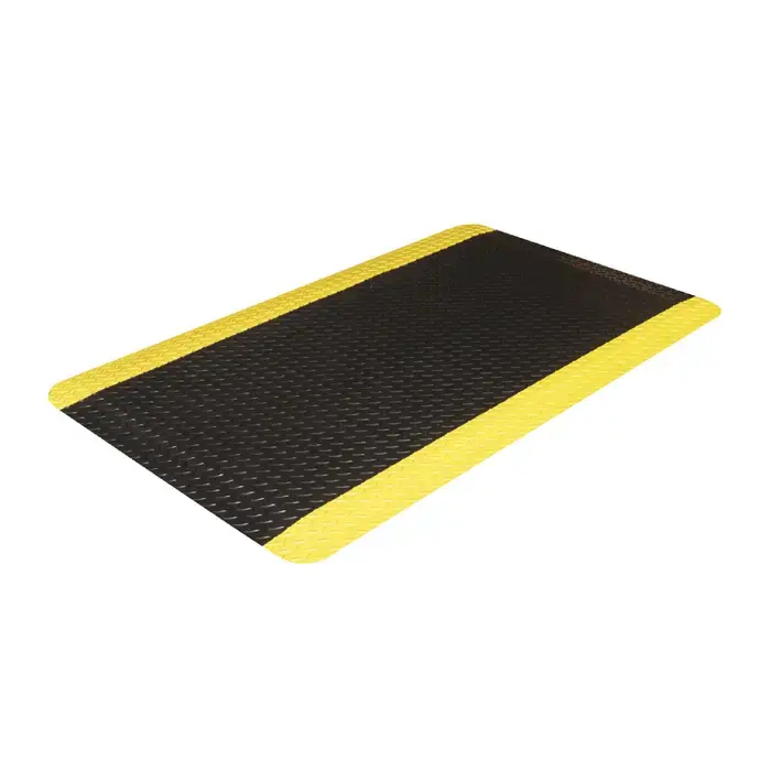 CROWN MATTING CD0023YB 9/16" Thickness, 3‘ Length, Black With Yellow Borders Color Antifatigue Matting Save Now