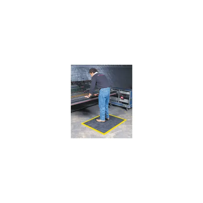 WEARWELL 454.12X2X3BYL 1/2" Thickness, 36" Length, Black With Yellow Borders Color Antifatigue Matting Discount