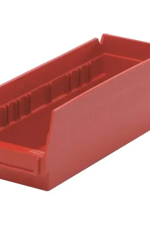 Genuine AKRO-MILS 30-120 Shelf Bins Type, Red Color, Industrial Grade Polymers Material Storage Bin