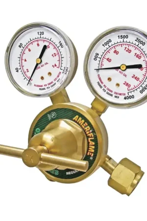 Hassle-Free Returns AMERIFLAME R350-540 3000 Maximum PSI, Nut & Nipple Fitting Type, 9/16"-18 (M) Hose Connection Regulator