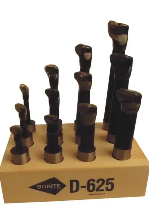 Super Sale BORITE D625 5/16" Min Bore Diam, 3-3/4" Max Bore Depth, 5/8" Shank Diam., Carbide Tipped Boring Bar Set