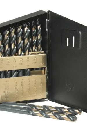 Fresh Stock VIKING SS-29 1/16" to 1/2" by 64ths 135° Black & Bronze Super Premium High Speed Steel Jobbers Length Drill Set