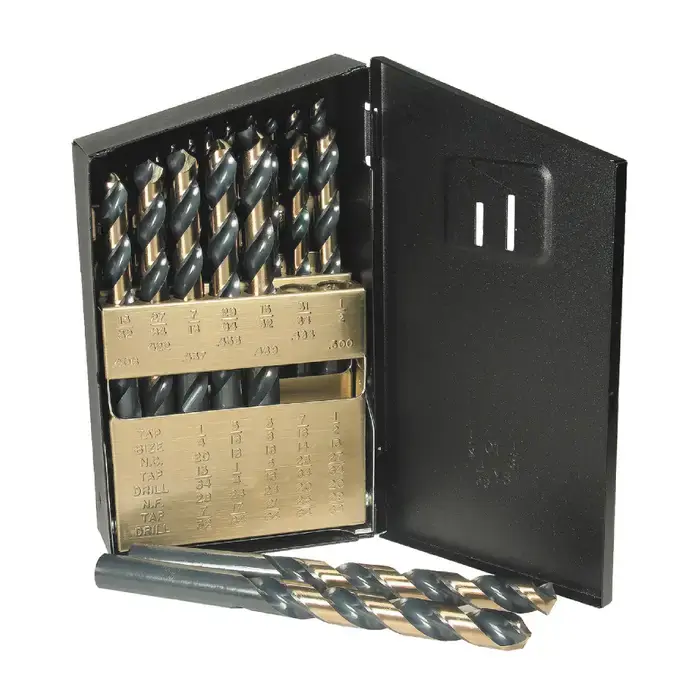 Fresh Stock VIKING SS-29 1/16" to 1/2" by 64ths 135° Black & Bronze Super Premium High Speed Steel Jobbers Length Drill Set