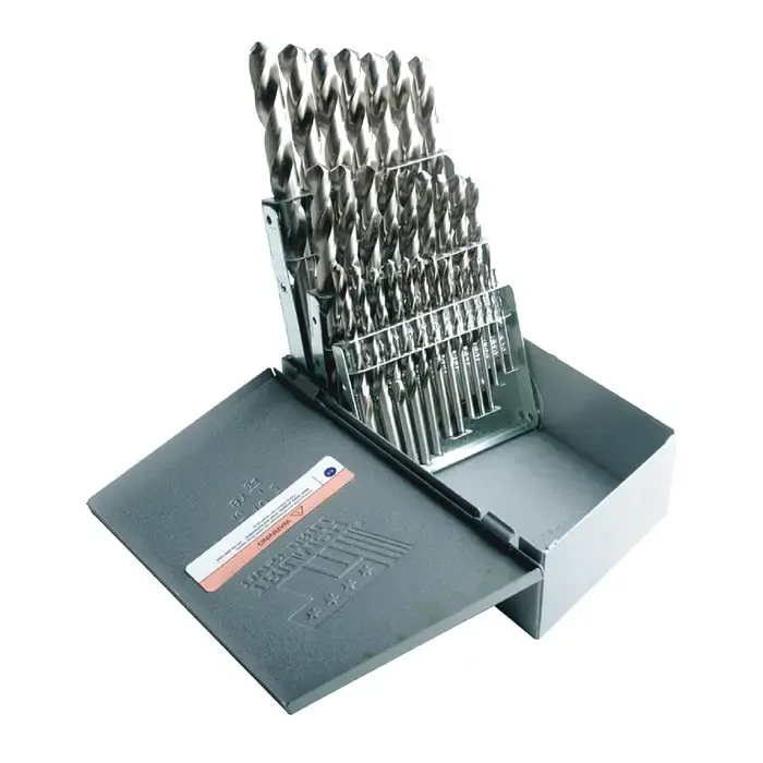 Final Sale DRILLCO T17 1/16" to 1/2" by 64ths 118° Bright High Speed Steel Jobbers Length Drill Set
