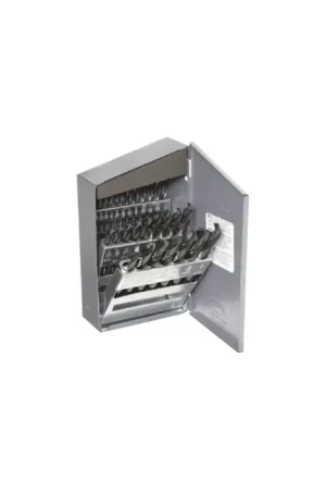 PRECISION TWIST DRILL C29R40C 1/16" to 1/2" by 64ths Size, 135°, High Speed Steel Screw Machine Length Stub Drills Set Affordable