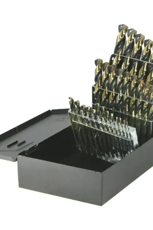 Buy Today DRILLCO 350N29 1/16" to 1/2" by 64ths Size, 135°, High Speed Steel Mechanics Length Drill Set