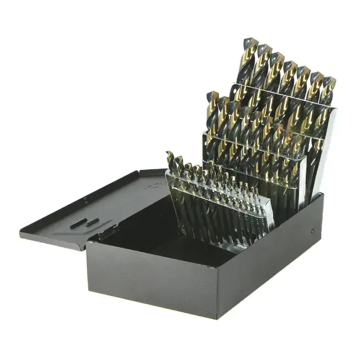 Buy Today DRILLCO 350N29 1/16" to 1/2" by 64ths Size, 135°, High Speed Steel Mechanics Length Drill Set