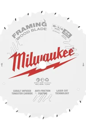 MILWAUKEE 48-40-0820 8-1/4" Diam., 24 Steel Circular Saw Limited Offer