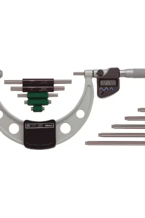 Today Only MITUTOYO 340-352-32 6" - 12" Range, .001" Graduation, Ratchet Stop Thimble Interchangeable Anvil Outside Micrometer