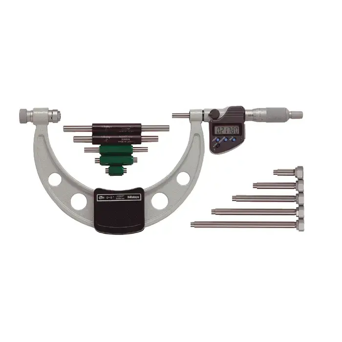 Today Only MITUTOYO 340-352-32 6" - 12" Range, .001" Graduation, Ratchet Stop Thimble Interchangeable Anvil Outside Micrometer