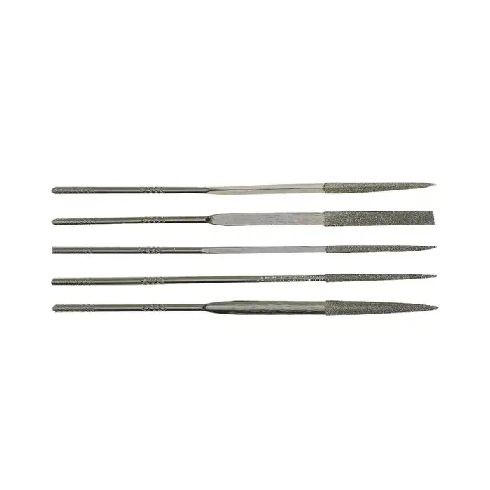 MDT HDSETD126 5 Piece 8-11/16" Diamond Pattern Needle File Set - Medium File, With Tang, Diamond coated Order Now