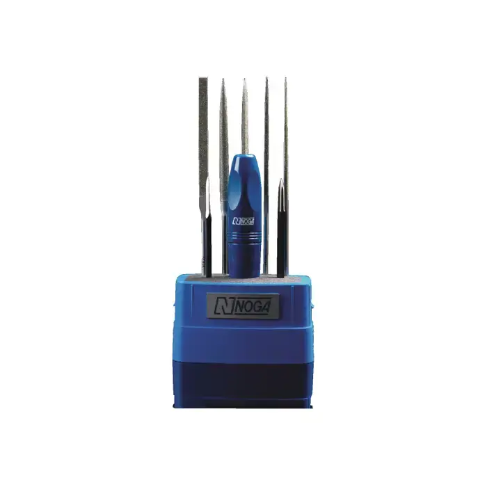 NOGA YT3000 10 Piece 5-1/2" Israel Needle File Set - Smooth, With Handle, Diamond Coating Secure Checkout