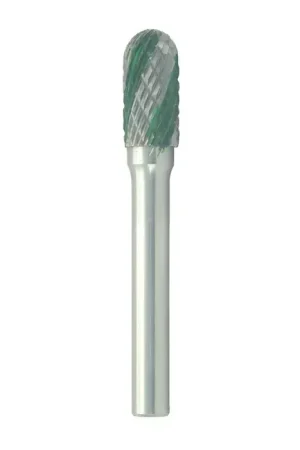 High Quality T&O 20-025-028 3/8" Carbide Rotary Bur - Cylindrical-Radius End, Straight Shank, Best for Steel
