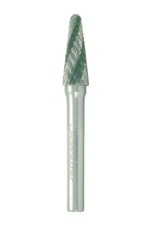Trusted Brand T&O 20-025-064 1/8" Carbide Rotary Bur - Taper-14° Included Angle, Straight Shank, Best for Steel