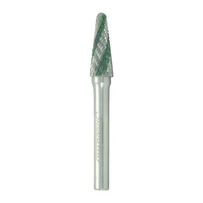 Trusted Brand T&O 20-025-064 1/8" Carbide Rotary Bur - Taper-14° Included Angle, Straight Shank, Best for Steel
