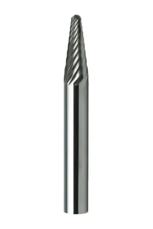 Top Pick TTC PRODUCTION USA MADE 20-021-105 1/4" Carbide Rotary Bur - Taper-14° Included Angle, Straight Shank, Best for Steel