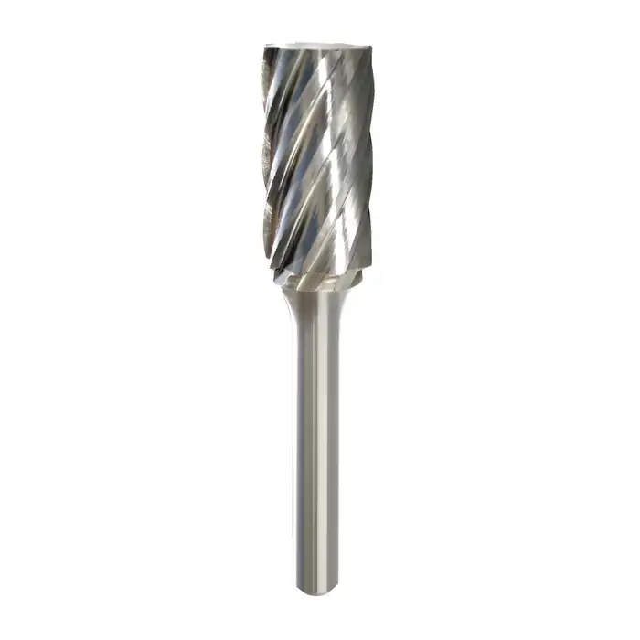 High Quality M.A. FORD 42500150 1/2" Carbide Rotary Bur - Cylindrical-Radius End, Straight Shank, Best for Non-Ferrous