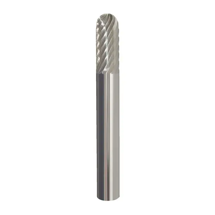 M.A. FORD 42437520 7/16" Carbide Rotary Bur - Cylindrical-Radius End, Straight Shank, Best for Steel Hassle-Free Returns