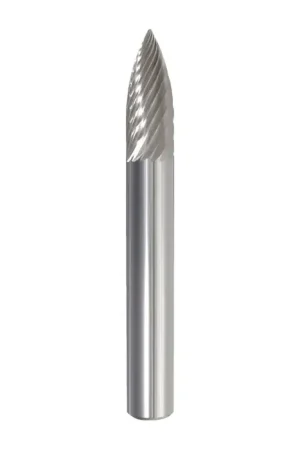 Time-Limited M.A. FORD 46500020 1/2" Carbide Rotary Bur - Tree-Pointed End, Straight Shank, Best for Steel